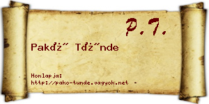 Pakó Tünde névjegykártya